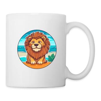 Lion Watercolor Cartoon Kawaii Clipart Animal - Mug - white - Right