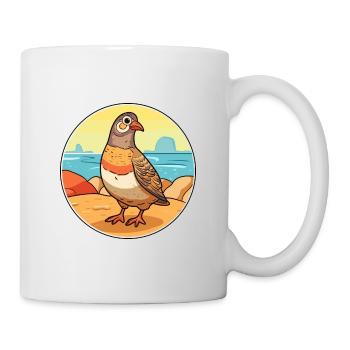 Perdrix aquarelle dessin animé Kawaii Clipart Animal - Mug blanc - blanc - Droite
