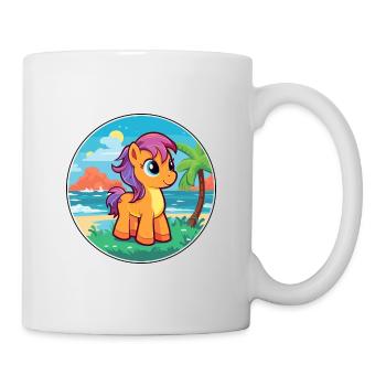 Ponny aquarelle dessin animé Kawaii Clipart Animal - Mug blanc - blanc - Droite