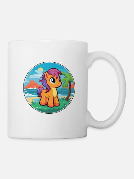 ponny aquarell cartoon kawaii clipart tier - Tasse - Weiß