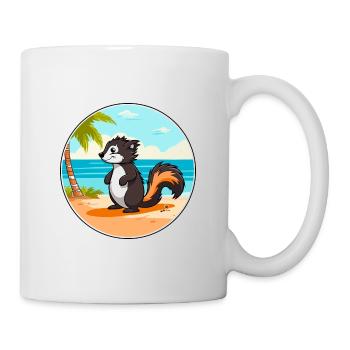 Skunk aquarelle dessin animé Kawaii Clipart Animal - Mug blanc - blanc - Droite
