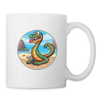 Snake Watercolor Cartoon Kawaii Clipart Animal - Mug - white - Right