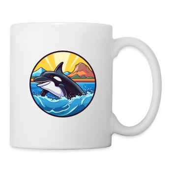 Orca Watercolor Cartoon Kawaii Clipart Animal - Mug - white - Right