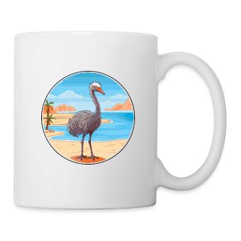 Ostrich Watercolor Cartoon Kawaii Clipart Animal - Mug - white - Right