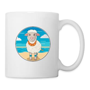 Schaf Aquarell Cartoon Kawaii Clipart Tier - Tasse - Weiß - Rechts