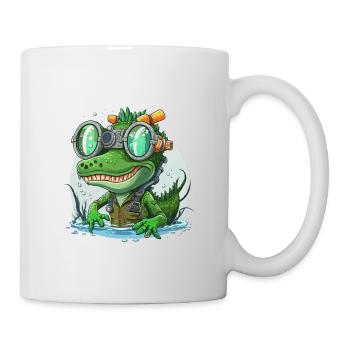 Krokodil und Schnorchel - Tasse - Weiß - Rechts