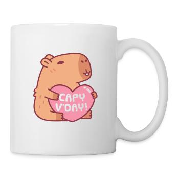Mignon Capybara Capy Vday Saint Valentin Jeu de mots - Mug blanc - blanc - Droite