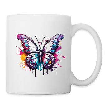 Schmetterling / Tier / Insekt / fliegen / Sommer - Tasse - Weiß - Rechts