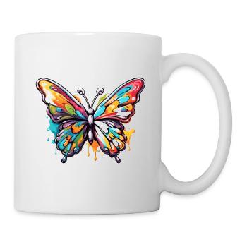 Schmetterling / Tier / Insekt / fliegen / Sommer - Tasse - Weiß - Rechts