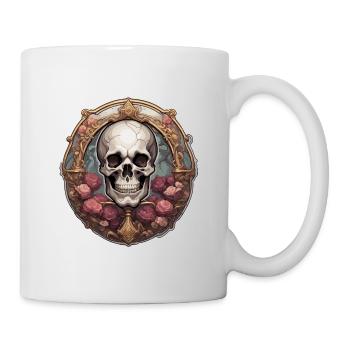 Skull / Totenkopf / Skelett / Gothic / Grusel - Tasse - Weiß - Rechts