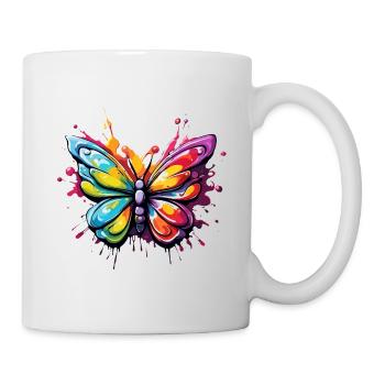 Schmetterling / Tier / Insekt / fliegen / Sommer - Tasse - Weiß - Rechts