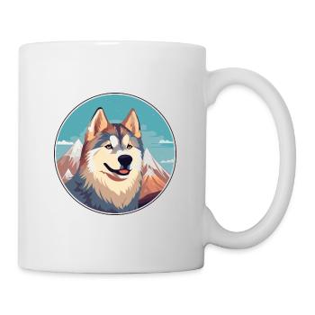 Alopekis Dog Breed Cartoon Kawaii Watercolor - Mug - white - Right