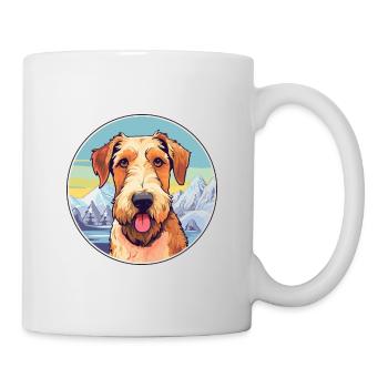 Airedale Terrier chien race dessin animé Kawaii Watercol - Mug blanc - blanc - Droite