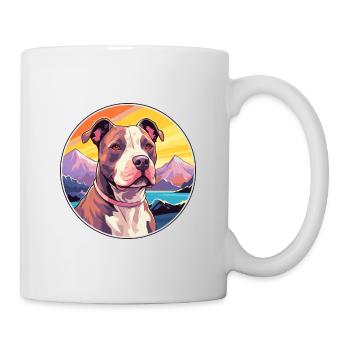 American Pitbull Terrier race de chien Cartoon Kawaii - Mug blanc - blanc - Droite