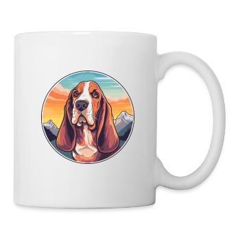 Basset Hund Hund Rasse Cartoon Kawaii Aquarell - Tasse - Weiß - Rechts