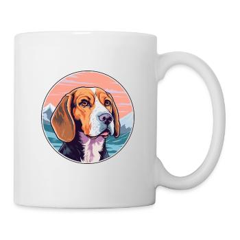Beagle Dog Breed Cartoon Kawaii Watercolor - Mug - white - Right