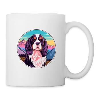 Alpine Spaniel Dog Breed Cartoon Kawaii Watercolor - Mug - white - Right