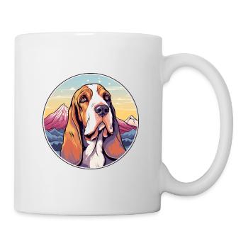 Artois Hound Dog Breed Cartoon Kawaii Watercolor - Mug - white - Right