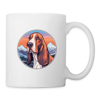 Basset Bleu De Gascogne Dog Breed Cartoon Kawaii W - Mug - white - Right