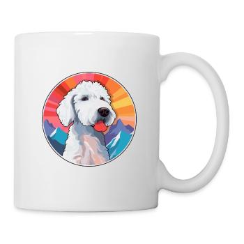 Bedlington Terrier chien race dessin animé Kawaii Waterc - Mug blanc - blanc - Droite
