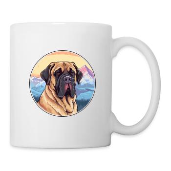 Alpine Mastiff Dog Breed Cartoon Kawaii Watercolor - Mug - white - Right