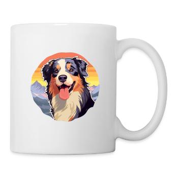 Australian Shepherd Dog Breed Cartoon Kawaii Water - Mug - white - Right