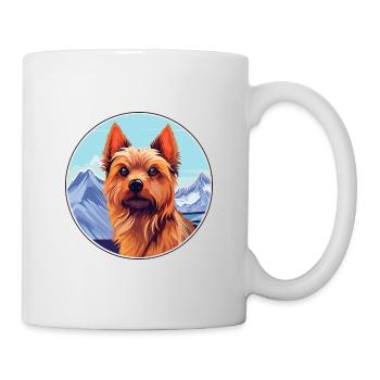 Australian Silky Terrier Dog Breed Cartoon Kawaii - Mug - white - Right