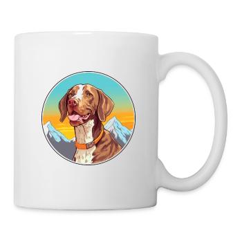 Chien d’arrêt belge race Cartoon Kawaii Watercolo - Mug blanc - blanc - Droite