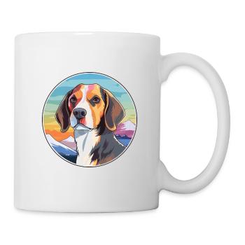 Beagle Harrier Hunderasse Cartoon Kawaii Aquarell - Tasse - Weiß - Rechts