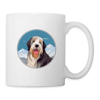 Barbu Collie chien race dessin animé Kawaii aquarelle - Mug blanc - blanc - Droite