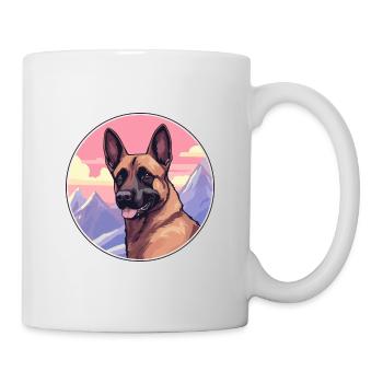 Chien Malinois Belge Race Cartoon Kawaii Watercol - Mug blanc - blanc - Droite