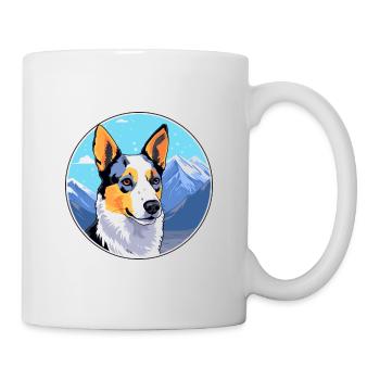 Blue Heeler Dog Breed Cartoon Kawaii Watercolor - Mug - white - Right