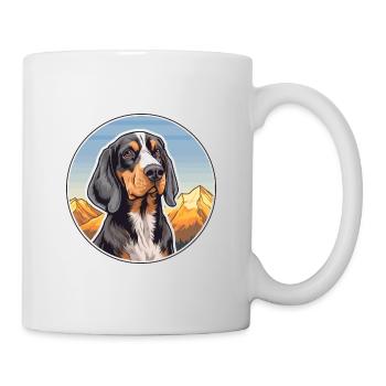 Bluetick Coonhound Dog Breed Cartoon Kawaii Waterc - Mug - white - Right