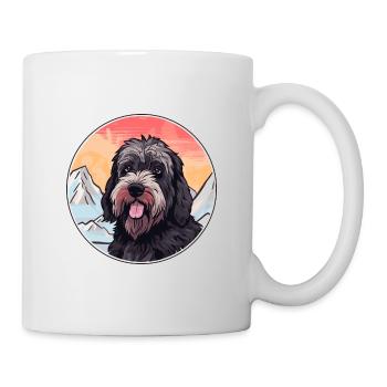 Terrier Russe Noir Race De Chien Cartoon Kawaii Wat - Mug blanc - blanc - Droite