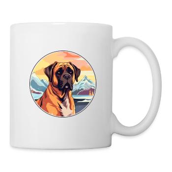 Boerboel Dog Breed Cartoon Kawaii Watercolor - Mug - white - Right