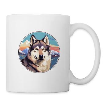 Tchécoslovaque chien-loup chien race dessin animé kawaii Wate - Mug blanc - blanc - Droite