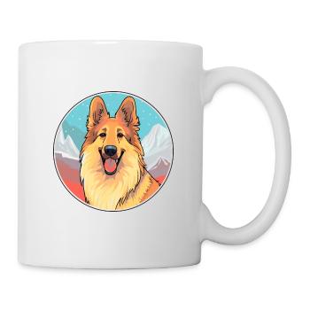Belgian Tervuren Dog Breed Cartoon Kawaii Watercol - Mug - white - Right