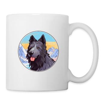 Chien de berger belge race de chien Cartoon Kawaii Watercol - Mug blanc - blanc - Droite
