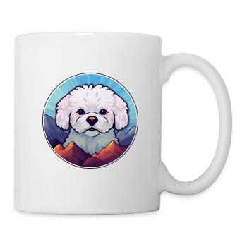 Bichon Frise chien race Cartoon Kawaii aquarelle - Mug blanc - blanc - Droite