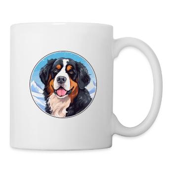Bernese Mountain Dog Breed Cartoon Kawaii Watercol - Mug - white - Right