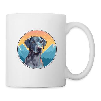 Bleu dentelle chien race dessin animé Kawaii aquarelle - Mug blanc - blanc - Droite