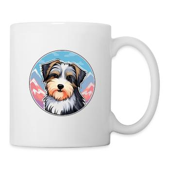 Biewer Terrier Dog Breed Cartoon Kawaii Watercolor - Mug - white - Right
