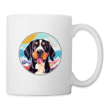 Braque Francais Race de chien Cartoon Kawaii Watercolo - Mug blanc - blanc - Droite