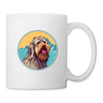 Briard Dog Breed Cartoon Kawaii Watercolor - Mug - white - Right