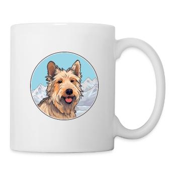 Berger Picard chien race dessin animé Kawaii aquarelle - Mug blanc - blanc - Droite