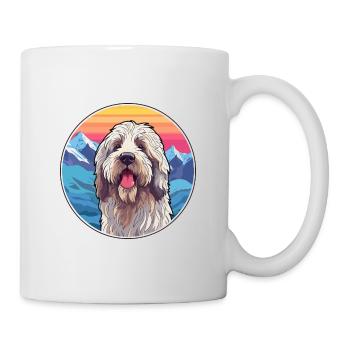 Bergamasco Hunderasse Cartoon Kawaii Aquarell - Tasse - Weiß - Rechts