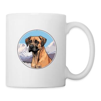 Black Mouth Cur Dog Breed Cartoon Kawaii Watercolo - Mug - white - Right