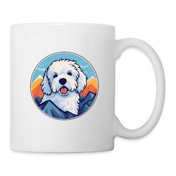 Bolognaise chien race Cartoon Kawaii aquarelle - Mug blanc - blanc - Droite