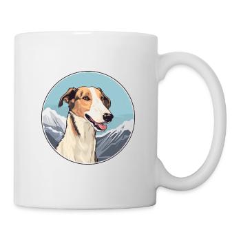 Borzoi Dog Breed Cartoon Kawaii Watercolor - Mug - white - Right