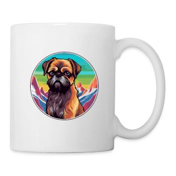 Brüsseler Gänsehund Hunderasse Karikatur Kawaii Watercol - Tasse - Weiß - Rechts